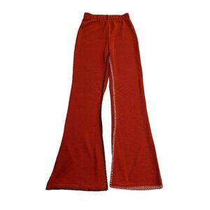ANIM Living Koza Straight Leg Knit Pants Hemstitch in Rust